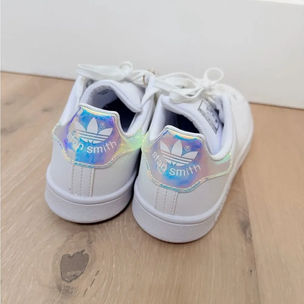 NWT ✨ ADIDAS X Stan Smith Iridescent White Sneakers Womens 5, Kid 3.5/4
